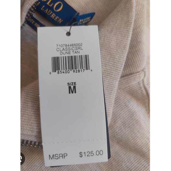 Polo Ralph Lauren Men’s XL Formal Sweater Half-Zip Tan/Cream Top - Picture 3 of 12